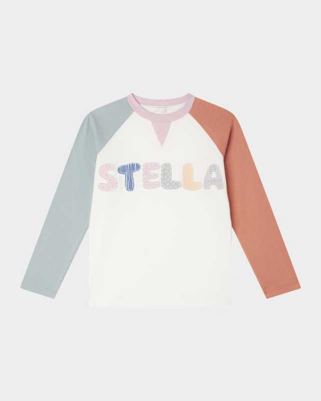 Girl's Stella Patch Applique Long-Sleeve T-Shirt, Size 4-8